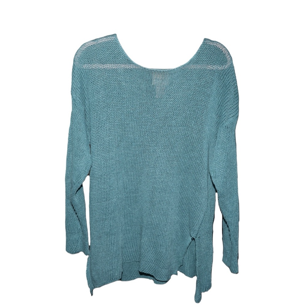 Eileen Fisher Teal Linen Sweater Size Medium